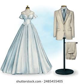Minimalist Groom and Bride Wear
